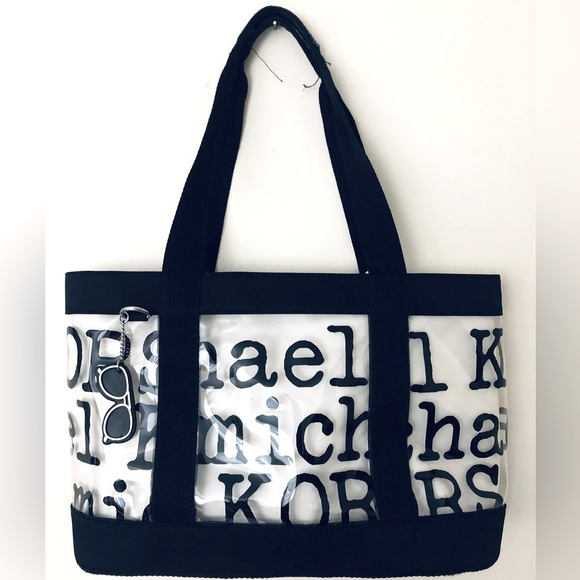 Michael Kors Clear Vinyl Graphic Tote Bag - Picture 1 of 13